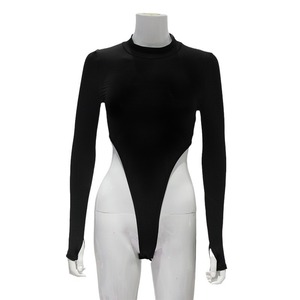 <span class=keywords><strong>Tuta</strong></span> intera da donna <span class=keywords><strong>nera</strong></span> <span class=keywords><strong>elegante</strong></span> a maniche lunghe, sexy, a vita alta, monocolore, aderente, con taglio alto, modello 2026, di gran moda - Product Image 5
