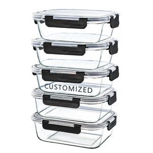 Vente en gros de boîtes à lunch hermétiques en verre pour la cuisine Récipients de cuisine pour le stockage des <span class=keywords><strong>aliments</strong></span> en verre hermétique - Product Image 2