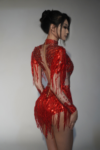 Sihaiyile Sexy <strong>Sequin</strong> Fringes Stage Performance One Piece Jumpsuit Women Drag Queen Dance Wear Festival Outfit Showgirl <strong>Bodysuit</strong> - Product Image 6