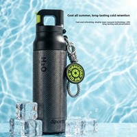 Nouvelle Tasse Isotherme Portable et Élégante en Acier Inoxydable avec Paille, Couvercle Anti-fuite, Maintien au Froid 6-12h, Idéale pour l'Été
