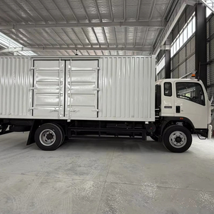 Très populaire en Afrique, camion de fret Sinotruk Howo à moteur diesel avec cabine et caisse de chargement fermée avec portes arrière et latérales - Product Image 1