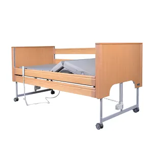5 وظيفة الخشب سرير المريض الكهربائية قابل للتعديل مسند الظهر مسند سرير الرعاية في المنزل خشبية سرير تمريض للمسنين