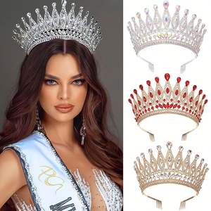Tiara de Novia Personalizada y Duradera, Corona de Cristal con Pedrería y Serigrafía, Accesorios de Lujo para el Cabello para Bodas y Graduaciones - Product Image 1