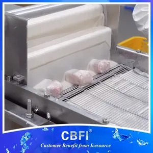 Iqf Spiral Freezer cepat Freezer mesin pemotong babi goreng garis produksi