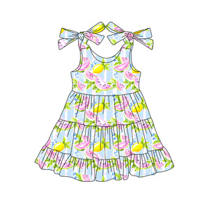 Preventa al por mayor: Lazos de sandía y limón para bebés, estampado festivo de verano, algodón orgánico, seda de leche, suaves, colores personalizables, MOQ 5 unidades. - Product Image 4