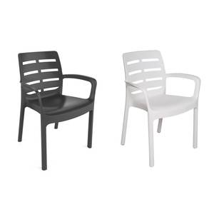 Borneo Anthracite '<b>Stackable</b> <b>Chair</b> with Armrests for Exterior Accessories - Product Image 2