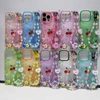 Coque arrière transparente en TPU pour Tecno Pop 8, motif peinture à l'huile argentée colorée avec chaînes