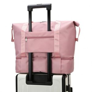 Sac de sport Oxford pliable personnalisé avec logo, imperméable, durable, pour femme, avec compartiment à chaussures zippé – Vente chaude - Product Image 5