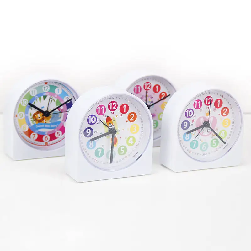 Quartz Analog Clocks For Kids Table Bedside Desk Alarm Clock Wecker Despertador Round Custom Children Alarm Clock