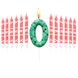 Juego de Decoración para Hornear con 6 Velas de <span class=keywords><strong>Minecraft</strong></span> Rojas y Verdes, Números de Cumpleaños del <span class=keywords><strong>0</strong></span> al 9 - Product Image 3