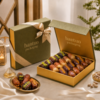 Caja de Regalo de Papel Duro de Lujo con Cinta y Cierre Magnético para Dátiles, Chocolates, Dulces, Nueces, Empaque para Regalos de Boda
