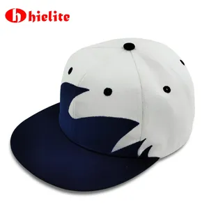 BSCI Logo kustom biru putih dengan topi olahraga, dengan lubang bordir dan topi snapback 6 panel menyerap udara yang kuat