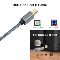 USB C à USB B Imprimante Scanner Câble Tressé Compatible pour pour DJ Contrôleur MIDI Clavier Piano Scanner et plus