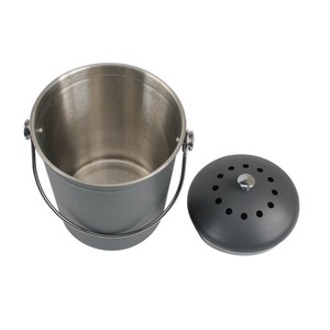 Indoor <b>Compost</b> <b>Bin</b> with Lid | Stainless Steel <b>Kitchen</b> Composter for Food Scraps & Waste Recycling <b>Compost</b> Pail - Product Image 5
