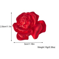Kancing Baju Lengan Desain Bunga Mawar Merah 3D Custom dari Paduan Seng Bebas Nikel untuk Pakaian Wanita Elegan
