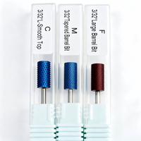 Embout de ponceuse à ongles en carbure, conique lisse et fin, 2,35 mm, bleu, pour polissage et meulage du gel acrylique, manucure, sécurité optimale
