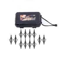 Flèche têtes larges 12 pièces et mallette de rangement ensemble tir à l'arc Point arc à poulies arc classique chasse en plein air pêche accessoires de tir