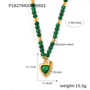 เครื่องประดับแฟชั่นสุดหรูสร้อยคอลูกปัดทำจากสเตนเลสสตีลชุบทอง18kgold zircon - Product Image 5