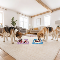 Tapis de léchage en silicone de qualité alimentaire pour chiens et chats, distributeur lent avec ventouse, tapis de puzzle pour le bain, le toilettage, l'entraînement et le soulagement de l'anxiété