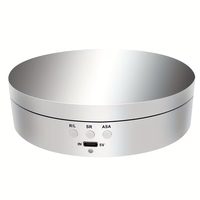 Présentoir rotatif électrique 3 vitesses de 13,8 cm en ABS, support de bijoux pour photographie avec miroir, capacité de charge de 5,4 pouces / 6,6 lb