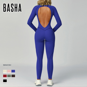 Yoga <span class=keywords><strong>unitard</strong></span> với cắt ra trở lại màu khối thiết kế Phụ nữ đường viền tập thể dục mặc thoáng khí Yoga bodysuit tiên tiến đào tạo Phiên - Product Image 3