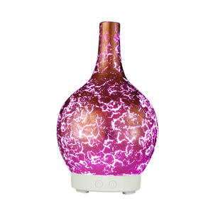 Yxbl Aroma <b>Diffuser</b> 300Ml Ultrasonic Humidifier Crack Pattern Led Night Light Tabletop Essential <b>Oil</b> <b>Diffuser</b> With Timer - Product Image 1