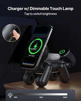 Nouveau produit innovant, chargeur sans fil magnétique en forme de chiot Q I2.0 15W, station de charge sans fil rapide, lumière de nuit LED, chargeur sans fil 3 en 1