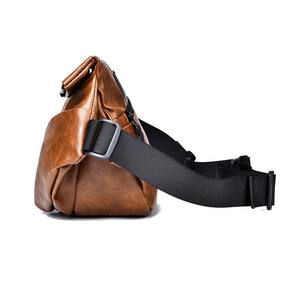 Intage-Bolso de pecho informal Crazy Horse de cuero para hombre, bandolera cruzada lateral, resistente al agua - Product Image 3