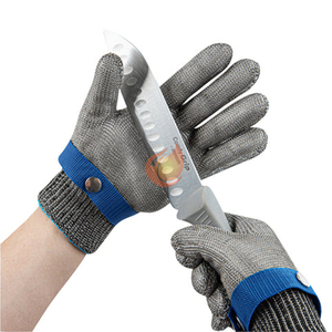Gants <span class=keywords><strong>de</strong></span> boucher en <span class=keywords><strong>maille</strong></span> métallique, en acier inoxydable, résistants aux coupures - Product Image 5