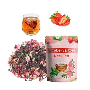 定制标志水果花混合茶热冰茶草莓玫瑰红茶