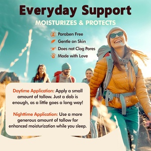 Manteca Corporal Artesanal de Sebo de Animales Alimentados con Pasto, Bálsamo de Sebo Batido con Aceite de Artemisa, Apoya el Tratamiento del Eccema y <span class=keywords><strong>la</strong></span> Rosácea para Mujeres, Uso Nocturno - Product Image 4