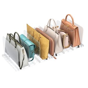 Sac transparent sac à main organisateur de rangement pour placard étagère réglable séparateur sac séparateur <span class=keywords><strong>livre</strong></span> étagère placard sac à main organisateur - Product Image 1