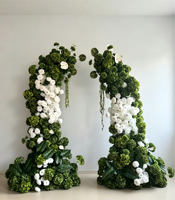 QDROYAL Luxe Guirlande Florale Verte Orchidée Hortensia pour Décoration de Fond de Mariage, Arrangement Floral, Accessoires d'Événement, Scène, Allée, Sol