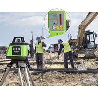 Huepar — faisceau rotatif RL200HR 360 Horizontal rouge, Kit de niveau Laser rotatif électronique à nivellement automatique de haute précision