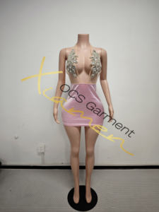 Ocstrade Benzersiz Tasarım Parti Kıyafetleri Kısa Lüks Balo Elbiseleri 2025 Gümüş Aplike File Önü Açık Sırtı Açık Mini Gece Kulübü Elbiseleri - Product Image 3