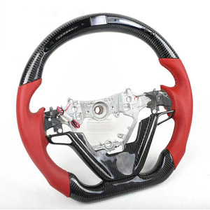 Carbon Fiber Racing Steering <b>Wheel</b> Red 44mm Inner Diameter For Toyota Land Cruiser Prado 3 <b>Spokes</b> Customizable - Product Image 1