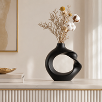 Vase en céramique émaillée Qianrui, style européen torsadé, créatif, de luxe léger, ornement décoratif pour la maison et le bureau – Grande vente
