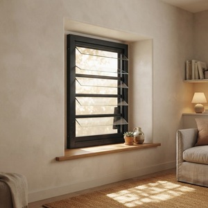 Fenêtre à persiennes en verre avec cadre en aluminium moderne, ventilation réglable, pour appartement et hôtel - Product Image 4