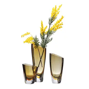 Vas kaca minimalis Modern, dekorasi mewah ringan, kabinet TV ruang tamu, pengaturan bunga meja ruang makan
