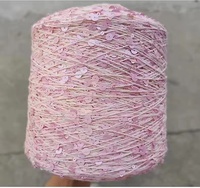 Wholesale Multi-color Fancy Yarn 100% Cotton with 3mm+6mm Sequins Knitting Yarn in Stock