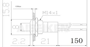 Bán buôn IB14A-FY-D 14 Mét Mini Flat Brass Nickel nhà ở Pilot ánh sáng màu đỏ kim loại 48VDC Dot Vòng LED chỉ số