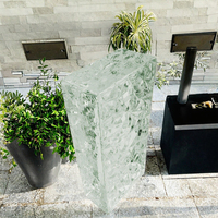 Brique de verre à effet dégradé, bloc de verre texturé effet cristal de glace pour cloison intérieure de bâtiment