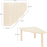 Hamster-Spielplattform aus Holz für Zwerg-Syrische Hamster, Gerbils, Mäuse, Degus oder Andere Kleintiere - Dreieckig - 15 cm Höhe, Naturholzfarben