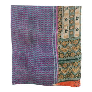 Diseño hecho a mano impreso kantha edredón indio Reversible cosido a mano tiro pesado viejo Sari Manta parche Trabajo pesado 3 a 7 capas - Product Image 1