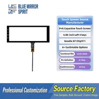 Pantalla Táctil Capacitiva de 6.86 Pulgadas P+G con Cuatro Botones Izquierdos, Interfaz I2C Multitáctil, Apta para Navegación de Automóviles MP5