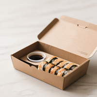 Boîte à plateau pliable en matériaux recyclés, impression quadricolore, pour frites, gaufres, pâtisseries, churros, beignets, coupes de sushi et coupes de sauce