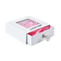 Boîtes à bijoux de luxe personnalisées en gros avec couvercle transparent, insert en velours et finition mate pour cadeaux de mariage