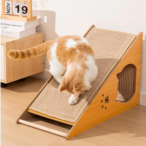 Triangular Wooden Scratcher Bed Claw-Sharpening Toy Vertical Climbing Frame <b>Scratch</b> <b>Post</b> - Product Image 6
