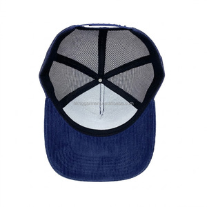 High Quality Custom Logo <b>Navy</b> Corduroy <b>Baseball</b> <b>Cap</b> Custom Embroidered Logo Vintage Hat for Men & Women - Product Image 2