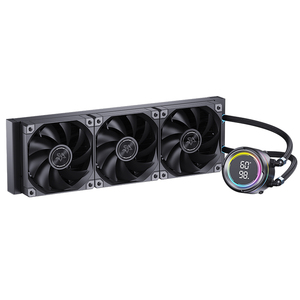 Écran de température numérique SNOWMAN non-rvb LCD <span class=keywords><strong>AIO</strong></span> 360mm avec ventilateurs silencieux entièrement noirs refroidissement focalisé pour LGA <span class=keywords><strong>1700</strong></span>/AM5 - Product Image 1